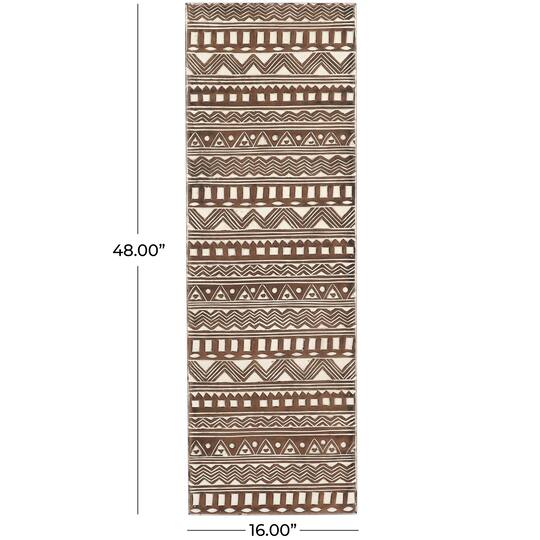 48" x 16" Brown Wood Handmade Intricately Carved Tribal Wall Décor